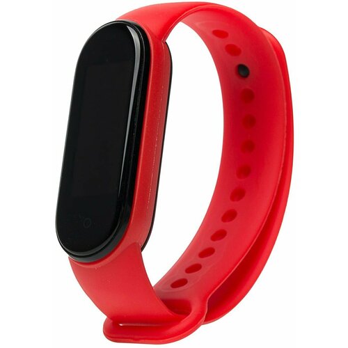 Ремешок для фитнес-браслета Xiaomi Mi Band 5; Mi Band 6 / Силиконовый браслет / Красный