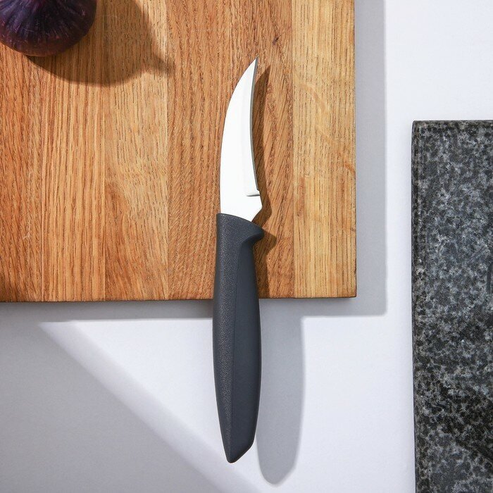 Нож для фруктов и овощей Tramontina Plenus серый, 8 см - фото №3