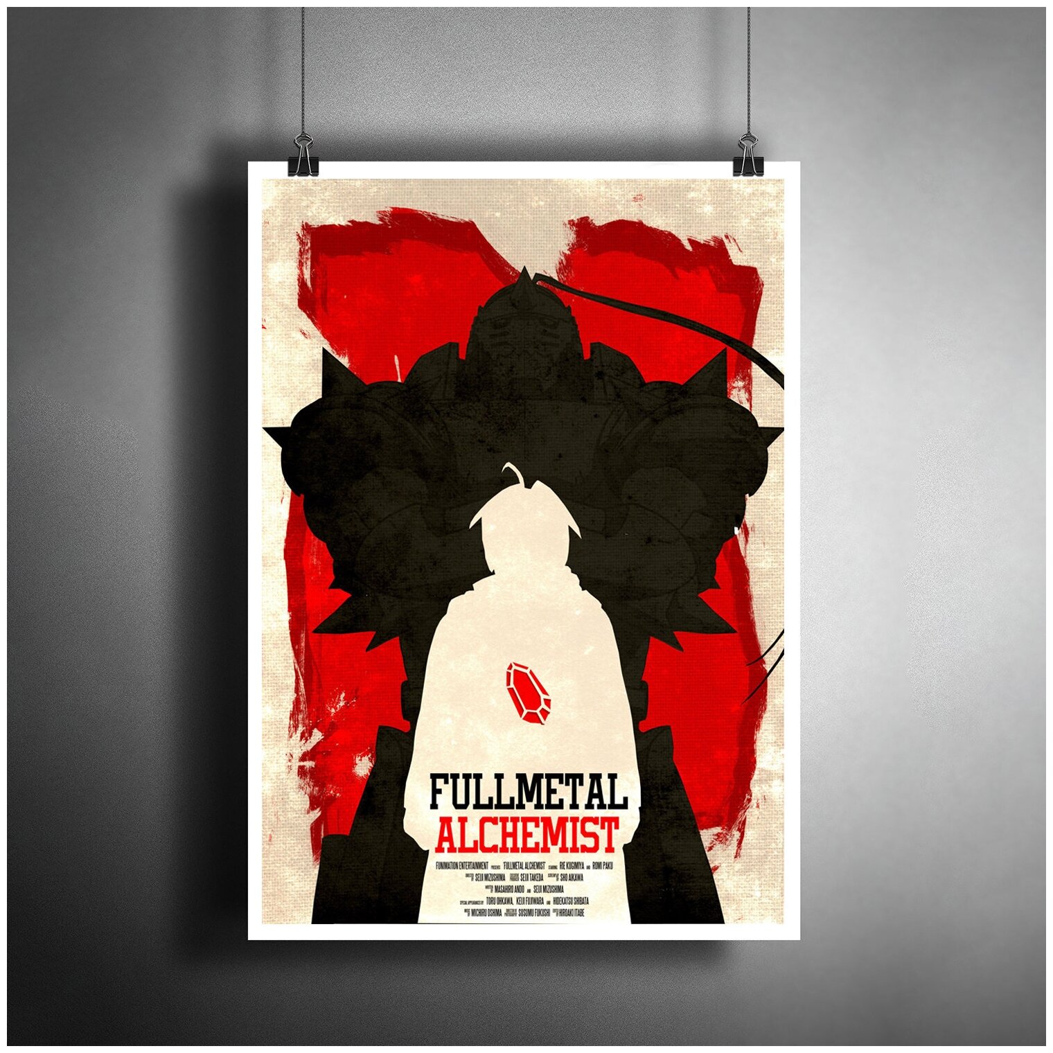 Постер плакат для интерьера "Аниме манга мультфильм: Стальной алхимик. Fullmetal Alchemist" / Декор дома офиса комнаты квартиры A3 (297 x 420 мм)