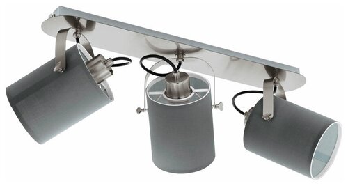 Настенно-потолочный светильник EGLO Villabate 98141, E27, 30 Вт, кол-во ламп: 3 шт., цвет арматуры: никель, цвет плафона: серый