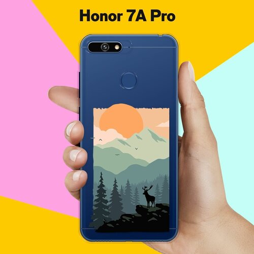 Силиконовый чехол Горы и лес на Honor 7A Pro