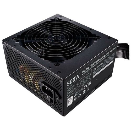 блок питания cooler master mwe bronze 750 v2 750w mpe 7501 acaab черный Cooler Master Блок питания 500Вт Cooler Master MWE White V2 MPE-5001-ACABW-EU ATX12V V2.52 (20/24+4/8+6/8pin, вентилятор d120мм) + кабель питания (ret)