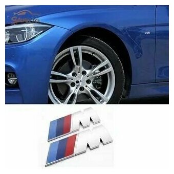 Эмблема шильдик на крыло BMW БМВ M 2 -штуки из металла цвет хром