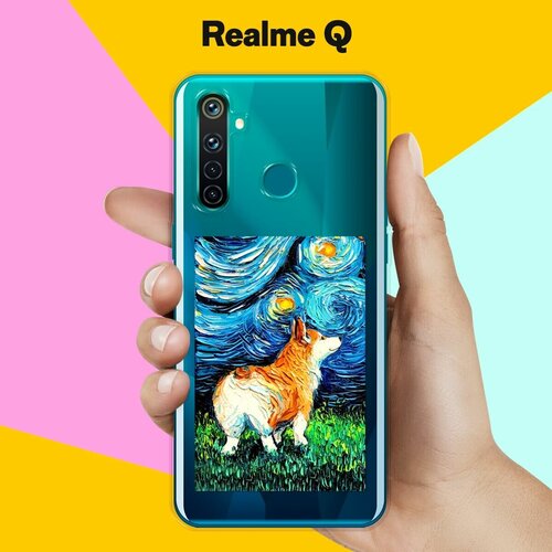 Силиконовый чехол на realme Q Ван Гог Корги / для Реалми Ку силиконовый чехол на realme 8 ван гог корги для реалми 8