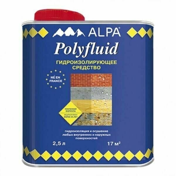 Гидроизоляция жидкая Polyfluid Alpa 2,5 л - фотография № 1