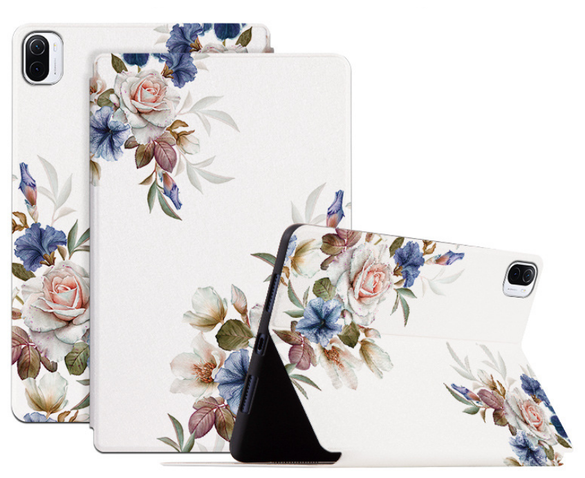Чехол-обложка футляр MyPads для Xiaomi Mi Pad 4 Plus тонкий с магнитной застежкой необычный с красивым рисунком тематика Винтажные розы