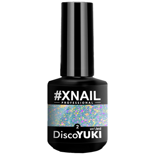 Светоотражающий гель лак XNAIL DISCO YUKI с хлопьями юки, 15 мл, №02