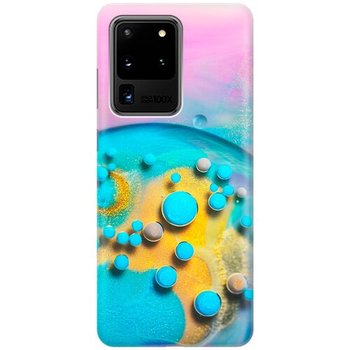 ультратонкий силиконовый чехол накладка для samsung galaxy s20 с принтом цветные капли Ультратонкий силиконовый чехол-накладка для Samsung Galaxy S20 Ultra с принтом Цветные капли