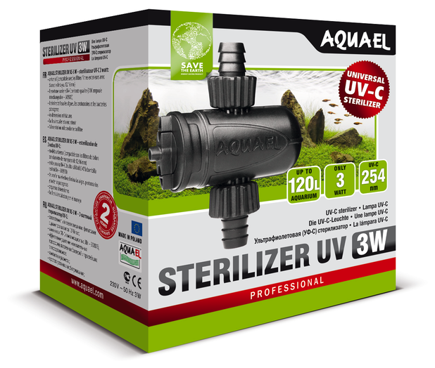 Стерилизатор AQUAEL STERILIZER UV AS 3 Вт для аквариума до 120 л