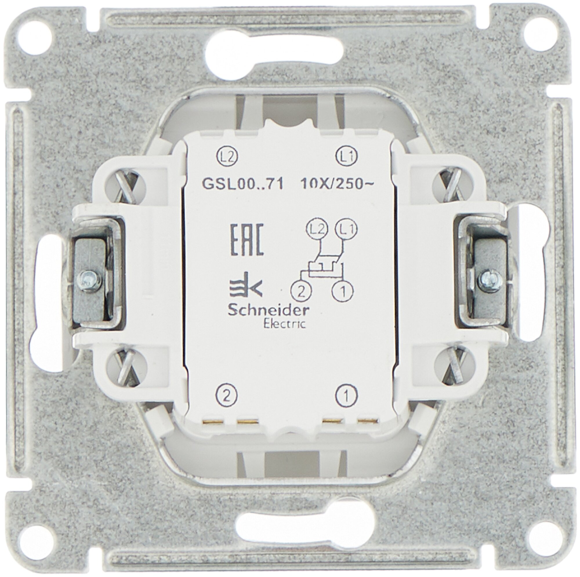 Механизм переключателя перекрестного 1-кл. СП Glossa 10А IP20 (сх. 7) 10AX платина SchE GSL001271 - фотография № 2