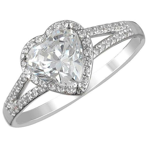 фото Эстет кольцо с 47 кристаллами swarovski из белого золота 01к1212184, размер 18