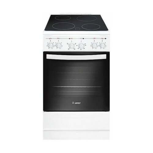 Gefest Плита Gefest 5160-01 0033 электрическая 4 конфорки 52 л стеклокерамика гриль белая 4963000₽