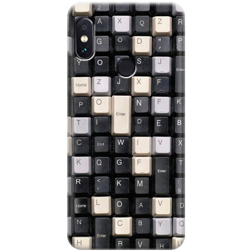 фото Re:pa накладка transparent для xiaomi redmi note 5 / note 5 pro с принтом "черно-белые клавиши"