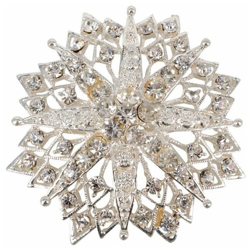 фото Брошь бижутерная звезда (замок-булавка, серебристый) 55185 otokodesign