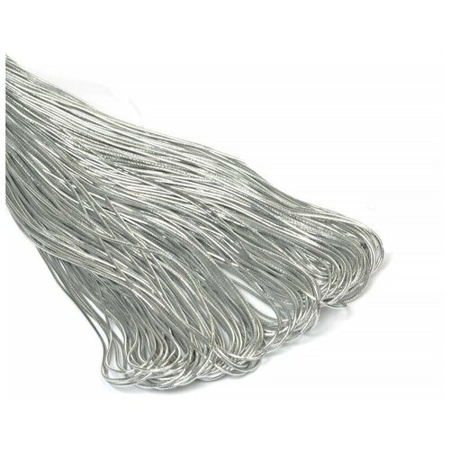 Резинка шляпная цвет серебро 2.0 мм, 5 м.