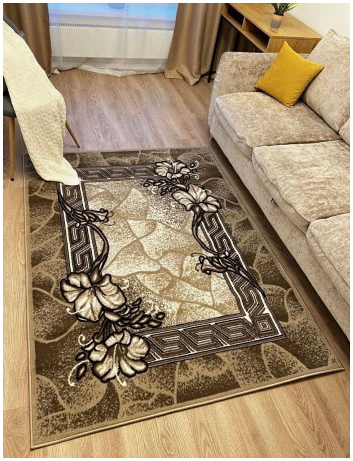 Ковер 15805 Beige 100 x 200 см, с ворсом, на пол, интерьерный, в прихожую, в детскую, в гостиную, прикроватный, в кухню