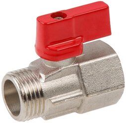 Кран шаровой Mini 1/2" с внутренней-наружной резьбой красная ручка AV ENGINEERING (AVE13712R)