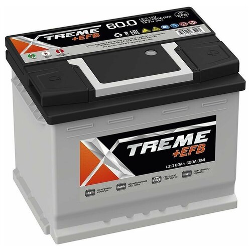 Аккумулятор автомобильный XTREME+EFB емкость 60Ah полярность обратная