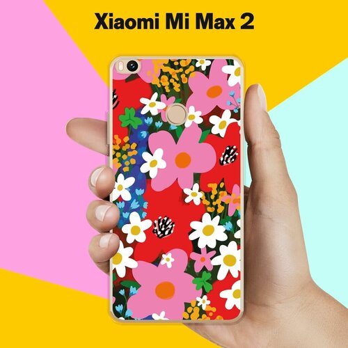 Силиконовый чехол на Xiaomi Mi Max 2 Яркие цветы / для Сяоми Ми Макс 2