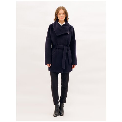 Пальто Lea Vinci, размер 44/170, синий пальто lea vinci демисезонное силуэт прямой средней длины размер 44 170 серый