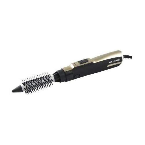 Фен-щетка WILLMARK WHS-113BC черныйзолото 2 насадки 1200Вт ионизация Золотой 223700₽