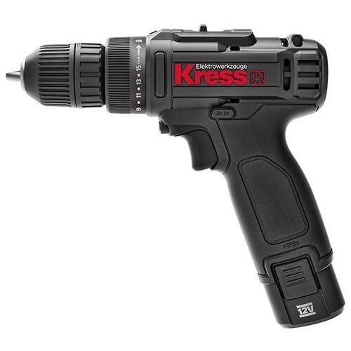 Дрель-шуруповерт KRESS KU2012 12V 28Нм аккумуляторная с двумя 2Ач батареями 15А зарядкой 799000₽