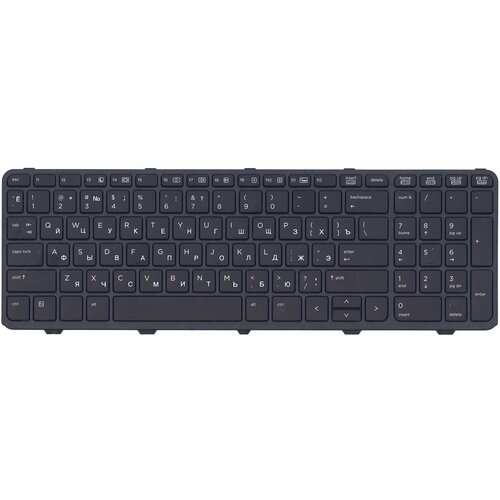 Клавиатура для ноутбука HP ProBook 450 G0 G1 G2 455 G1 G2 470 G0 G1 черная с черной рамкой и подсветкой 1749₽
