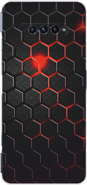 Силиконовый чехол на Xiaomi Black Shark 4S Pro / Сяоми Блэк Шарк 4S Про Фон соты красные
