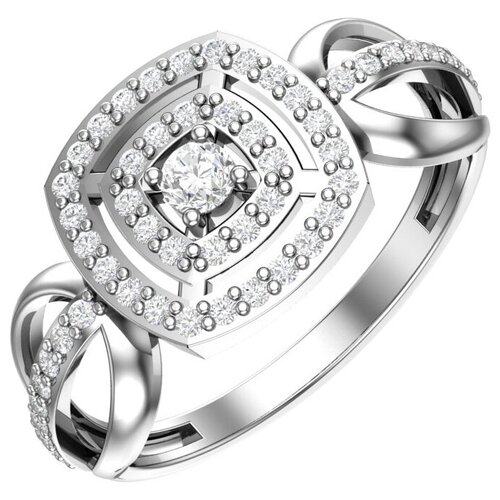 фото Pokrovsky серебряное кольцо с бесцветными фианитами 1101023-00775, размер 17