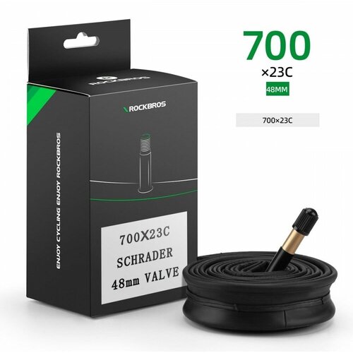 Велокамера 700х23C PV48L ниппель Sсhrader Rockbros 590₽