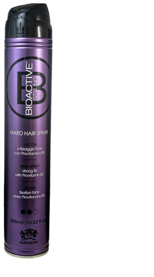 Farmagan Bioactive Styling: Лак для волос сильной фиксации с провитамином В5 (Hard Hair Spray), 400 мл