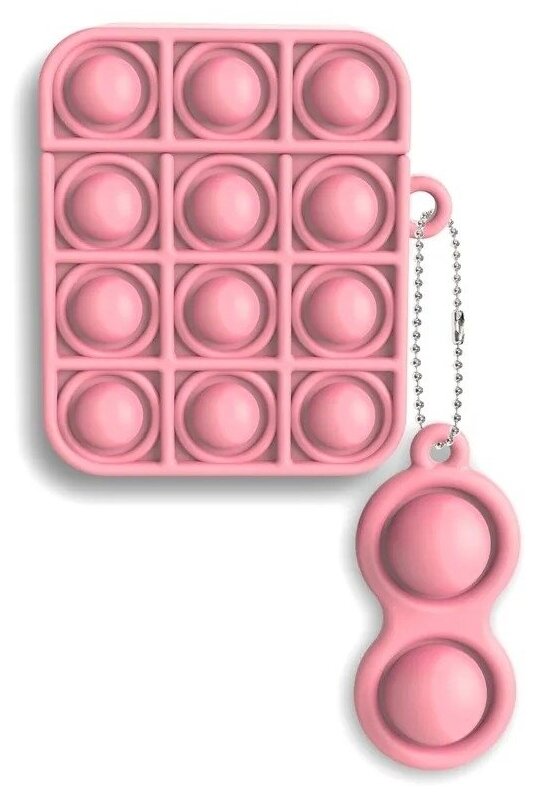 фото Силиконовый чехол для беспроводных наушников pop it - розовый, подходит для airpods1 / 2