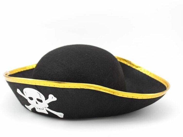 Шляпа "Пиратская" с золотой лентой, 1 шт.