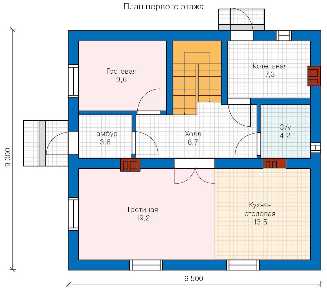 Проект дома Catalog-Plans-40-04A (133,2кв.м, 9,9x9,35м, газобетон 400) - фотография № 2