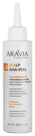 Aravia ARAVIA Professional Scalp AHA-Peel (Гель-эксфолиант мультикислотный для глубокого очищения кожи головы), 150 мл