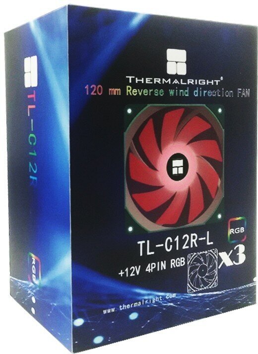 Вентилятор для корпуса Thermalright TL-C12R-Lx3 120x120x25 мм, 1500 об/мин, 26 дБА, 58 CFM, 4-pin PWM, RGB подсветка, 3 шт в упаковке - фото №7