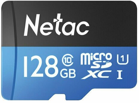 Netac microSDXC 128GB NT02P500STN-128G-R P500 + adapter black (Черный)