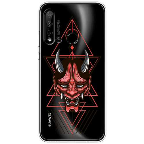 Силиконовый чехол на Huawei P20 Lite 2019/Nova 5i / Хуавей P20 Lite/Нова 5i Hanya Oni mask, прозрачный