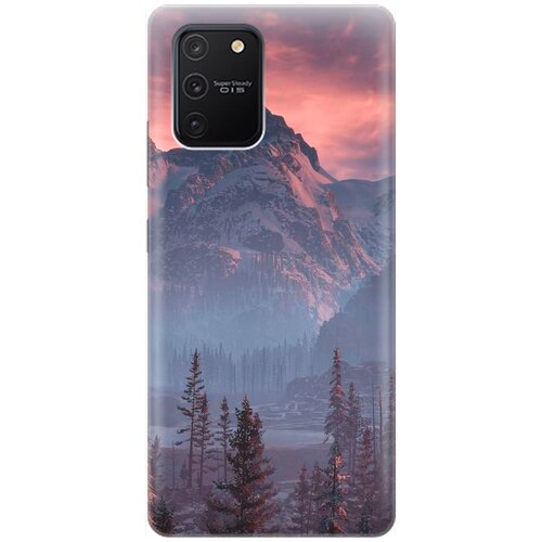 фото Re:pa накладка transparent для samsung galaxy s10 lite с принтом "лес, горы, зарево"