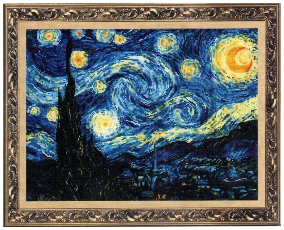 "Звездная ночь" по мотивам картины Ван Гога #1088 Риолис Набор для вышивания 40 x 30 см Счетный крест