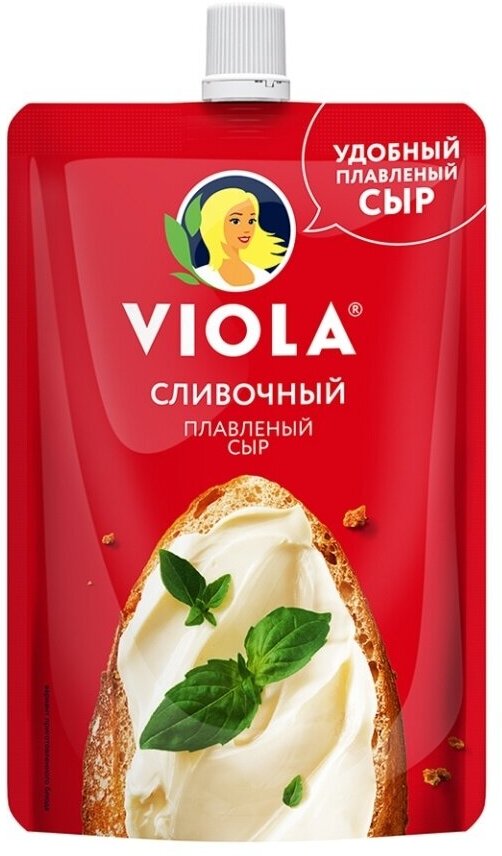 Сыр плавленый "Сливочный" 45% Виола 180г Россия, бзмж