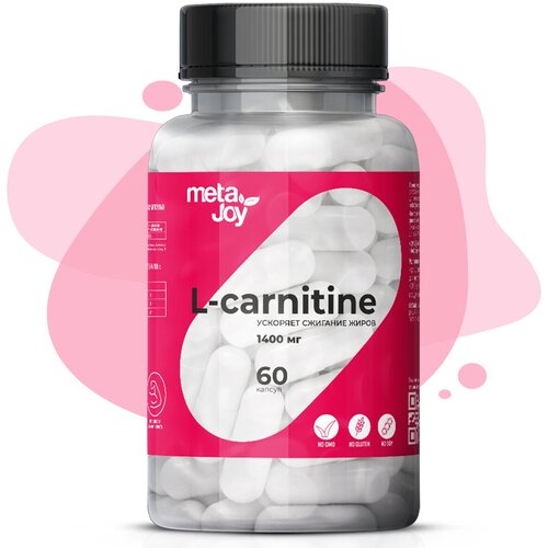 Л карнитин жиросжигатель в капсулах MetaJoy L-carnitine 60 капсул l carnitine 2sn жидкий л карнитин жиросжигатель 500мл ананас