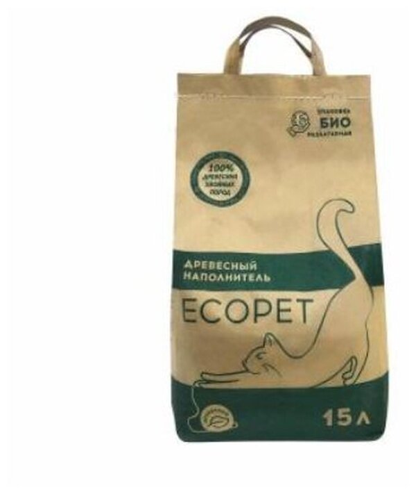 Наполнитель Древесный 15 литров ECOPET