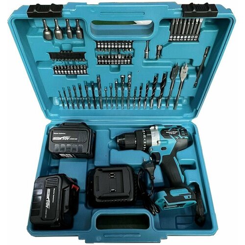 Мощная аккумуляторная бесщеточная ударная дрель Heimerdinger LB176S 18 В 13 мм с двумя батареями 60 Ач и сверлами 1728000₽