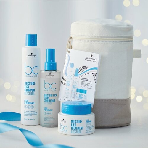 SCHWARZKOPF PROFESSIONAL BONACURE MOIST SH250ML+COND200ML+TRT200ML BAG SET Увлажняющий набор для волос Германия