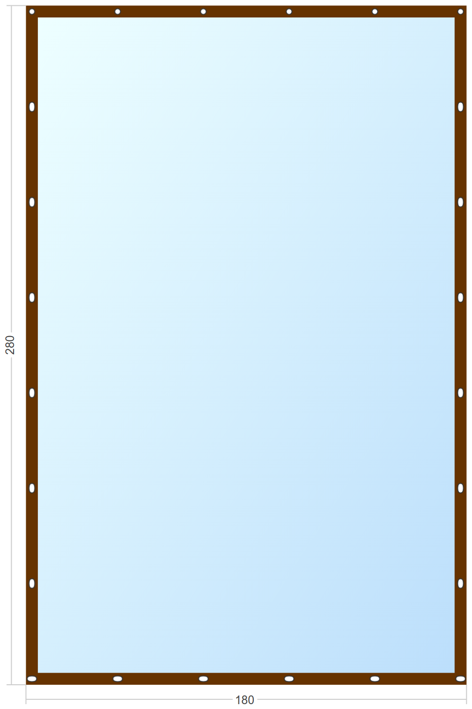 Мягкое окно Софтокна 180х280 см съемное, Французский замок, Прозрачная пленка 0,7мм, Коричневая окантовка, Комплект для установки - фотография № 3