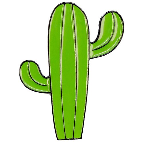 фото Брошь бижутерная кактус (замок-булавка, зеленый) 53524 otokodesign