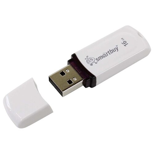 Память Smart Buy Paean 16GB, USB 2.0 Flash Drive, белый - 3 шт.