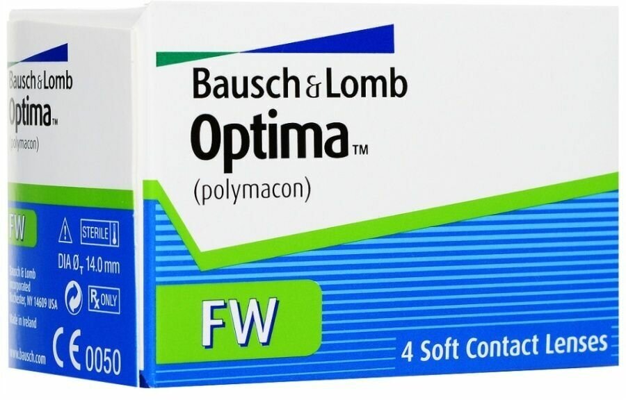 Контактная линза: "Optima FW" (1уп=4шт) R:=8.7 D:=-01,00