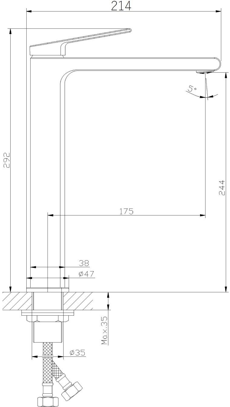 Смеситель для раковины Orange Vesper M10-021cr - фото №6